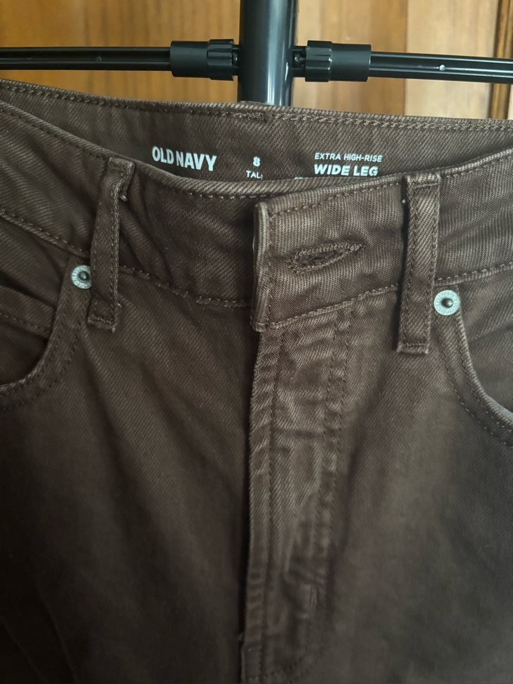 Old Navy Extra High-Rise Wide Leg Jeans — Brown, Size 8 Tall